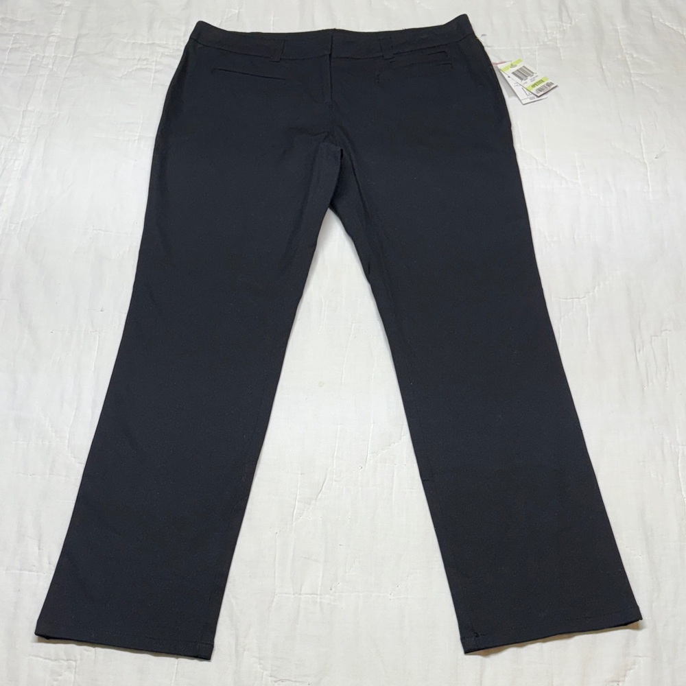 INC International Concepts Black Petite 4P Dress Pants Career Straight Leg NWT